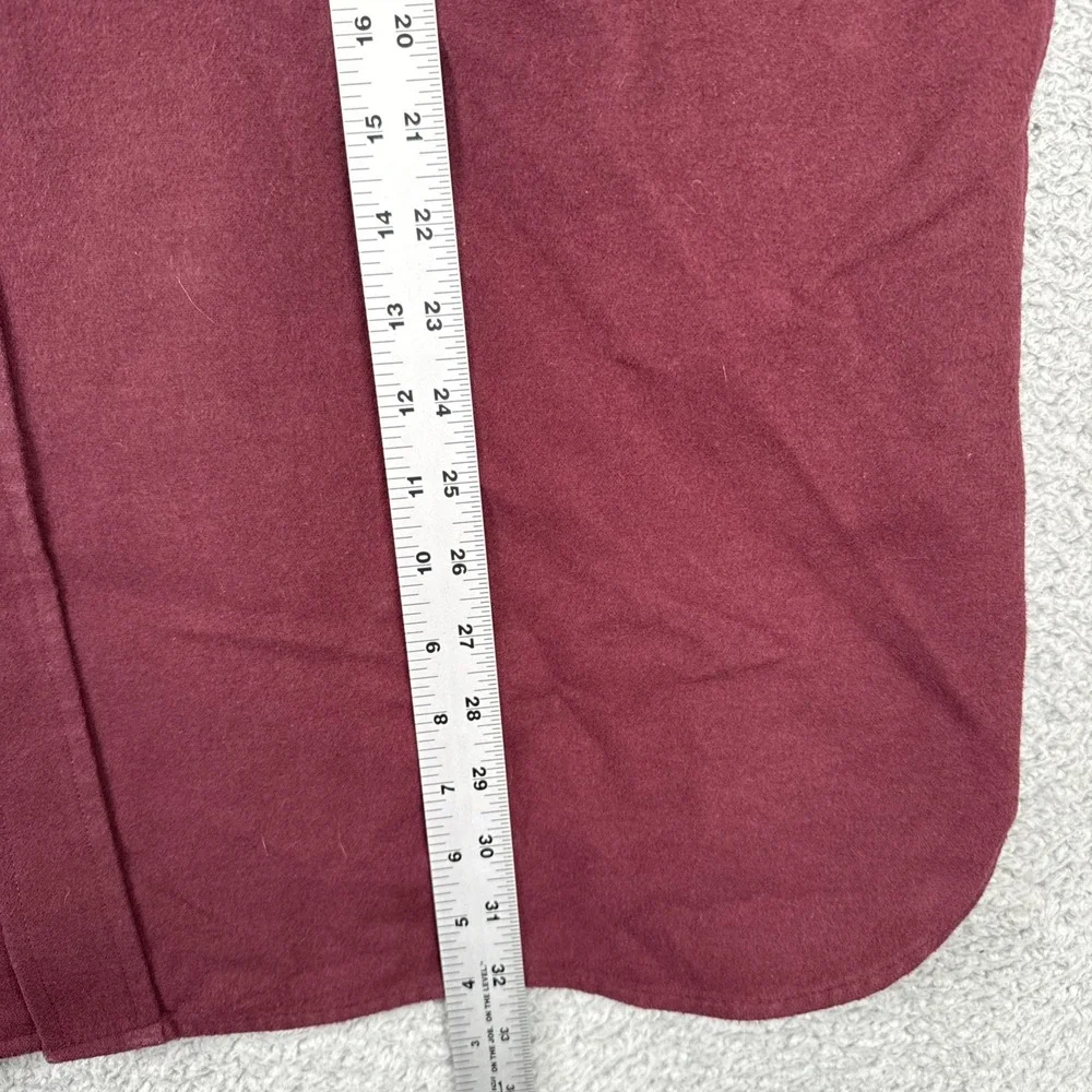 LL Bean Chamois Flannel Shirt Mens XL Maroon Traditional Fit - Picture 6 of 8